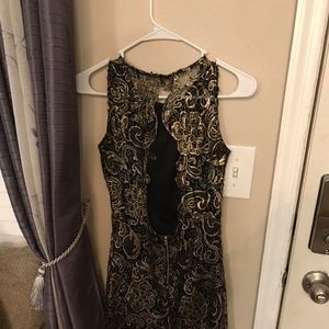Black n gold party dress
